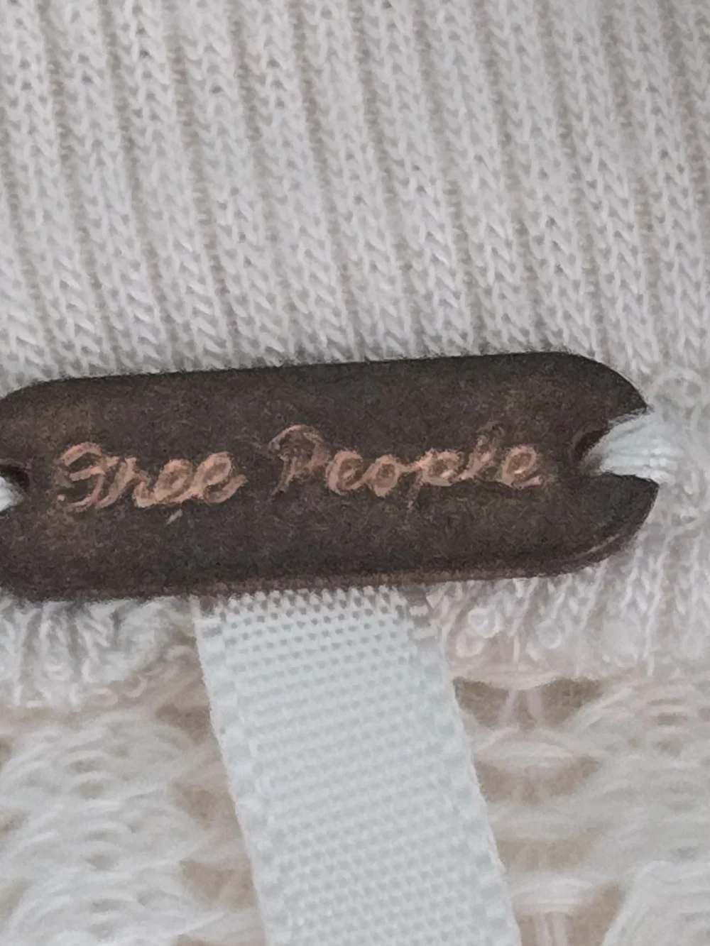 Free People Boat Neck Knit Pullover Top Beige S